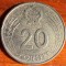 UNGARIA MONEDA 1984, 20 FORINT / CU-NI, 7,05g. / 26,8 mm.