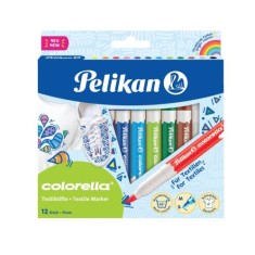 Carioca Colorella Textile, Set 12 Culori, Pentru Materiale Textile foto