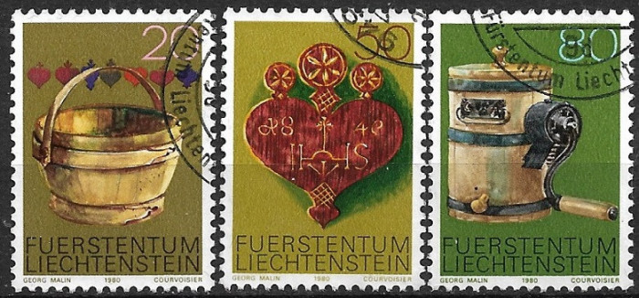 B1138 - Lichtenstein 1980 - Artizanat 3v.stampilat,serie completa