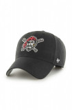 47brand șapcă din amestec de l&acirc;nă MLB Pittsburgh Pirates culoarea negru, cu imprimeu B-MVP20WBV-BKO, 47 Brand