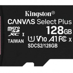 Card de memorie MicroSD Kingston Canvas Select Plus, 128GB, UHS-I, Class 10 + Adaptor SD