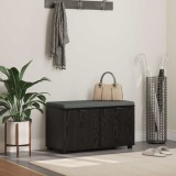 vidaXL Bancă pentru hol cu pernă cu ușă Stejar Negru 80 x 38 x 46 cm 891481