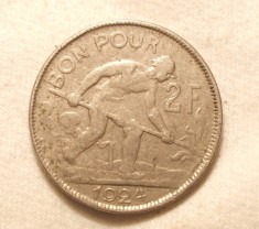 LUXEMBURG 2 FRANCI 1924 MAI RARUT