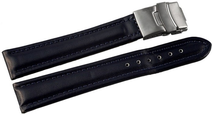 Curea Ceas Piele Naturala Albastra Deployant 16mm - 24mm 816230300018