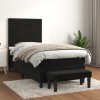 VidaXL Pat box spring cu saltea, negru, 90x200 cm, catifea 3137703
