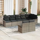 Cumpara ieftin Set de canapele pentru grădină cu pernă 8 pcs Gri Rattan poli