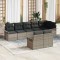 vidaXL Set de canapele pentru grădină cu pernă 8 pcs Gri Rattan poli 3345409