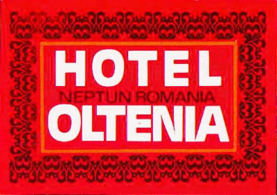 HST A81 Etichetă reclamă Hotel Oltenia stațiunea Neptun perioada comunistă foto