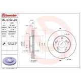 Set discuri frana Honda Civic 7 Hatchback (Eu, 1.7 CTDi (EP4, EU9), punte fata, 260x23, ventilat, BREMBO