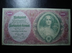 AUSTRO UNGARIA 5000 KRONEN 1920 XF foto