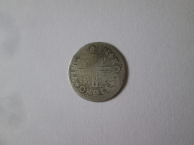 Sao Tome si Principe 1 Tostao=100 Reis 1853-1861 argint 917 contramarca Pedro V foto