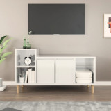 Comodă TV, alb extralucios, 100x35x55 cm, lemn prelucrat, vidaXL