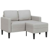Canapea cu 2 locuri cu șezlong &icirc;n formă L gri nor 125 cm textil