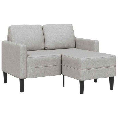 vidaXL Canapea cu 2 locuri cu șezlong &amp;icirc;n formă L gri nor 125 cm textil 4107067 foto