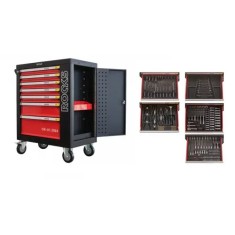 Dulap profesional echipat cu 235 piese+dulap lateral suplimentar Rooks Garage