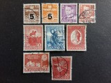Danemarca - Lot 9 timbre gravate, emisiile vechi din anii '50 (1953-1955) obliterate -A583