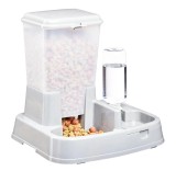 Distribuitor Automat Hrana si Apa Animale 2 in 1 Alb Oem 5L Capacitate Hrana 0.5L Apa Plastic