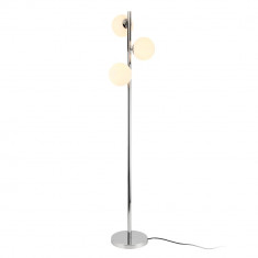 Lampa de podea Gent, 154 cm, 3 x E14, max. 40W, metal/sticla, crom/alb foto