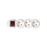Prelungitor 3 prize, intrerupator, lungime cablu 1.5 m, IP20, alb, Home