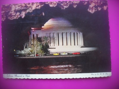 HOPCT 7764 NOCTURNA JEFFERSON MEMORIAL -STAMPILOGRAFIE/FRANCATURA-SUA-AMERICA DE NORD -CIRCULATA foto