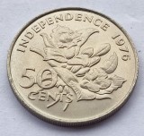 433. Moneda Seychelles 50 cent 1976 (Declaration of Independence) (tiraj 209.000 buc)