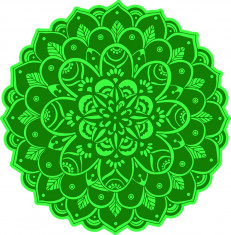 Sticker decorativ, Mandala, Verde, 60 cm, 7329ST-2 foto