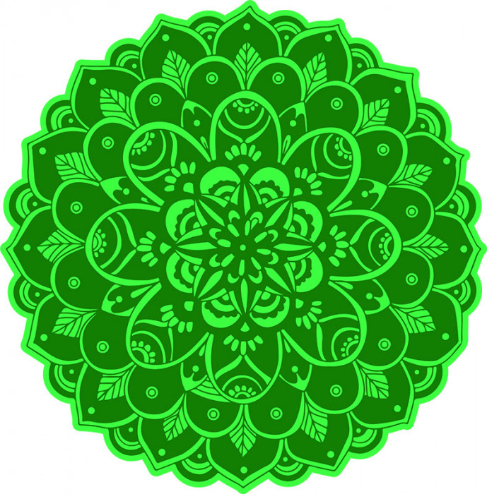 Sticker decorativ, Mandala, Verde, 60 cm, 7329ST-2