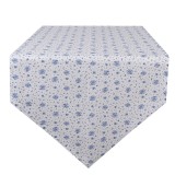 Cumpara ieftin Traversa masa bumbac alb albastru 50x160 cm