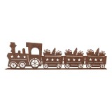 Cumpara ieftin Trenulet Craciun metal maro 34x5x10 cm