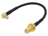 Cablu MCX Tată la SMA Mamă &icirc;n Unghi 100mm