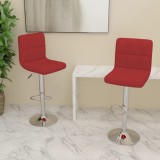 vidaXL Scaune de bar, 2 buc., roșu vin, material textil