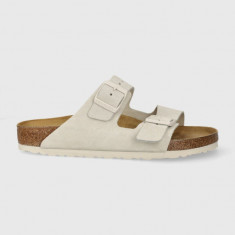 Birkenstock papuci din piele Arizona femei, culoarea bej, 1026817