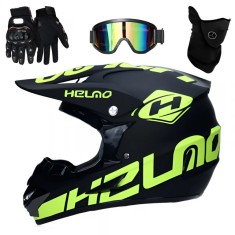 Set Cască Cross cu Mănuși, Ochelari, Cagulă pentru Motociclete, Enduro