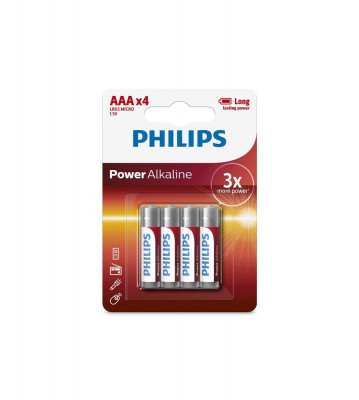 Pachet de 4 - AAA R3 Philips Power Alcaline-Conținutul pachetului 1x Blister foto