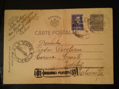 1944-C.P.circ.-CENZURAT-Ploiesti 61-Stamp.Tandarei-Gara-Filip.-....eni-Ialomita foto