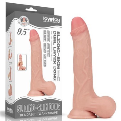 Dildo Realist Sliding-Skin, Whole testicle, TPE, Natural, 24.5 cm foto