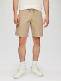Q/S by s.Oliver Pantaloni scurti barbati chino, Jhon cu croiala Regular fit si talie medie, Crem, W30