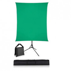 Perete Fundal Studio Verde Suport fundal pentru streaming cu panza Chroma Key, Green Screen 150x200cm foto