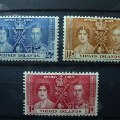 VIRGIN ISLANDS 1937 SERIE INCORONAREA GEORGE VI MH