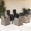 VidaXL Set mobilier de grădină cu perne, 7 piese, gri, poliratan 3212567