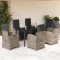 vidaXL Set mobilier de grădină cu perne, 7 piese, gri, poliratan 3212567