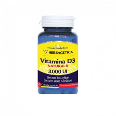 Vitamina D3 Naturala 3000UI 60 capsule Herbagetica