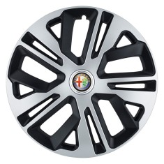 Set 4 Capace Roti 15 inchi (R15) Raven Gri-Negru, Compatibile Cu Alfa Romeo