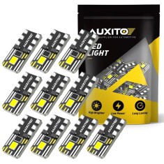 Set 10 buc LED Auxito&reg; W5W T10 LED Canbus Bec pentru iluminat interior masini, portbagaj, numar de inmatriculare NOU