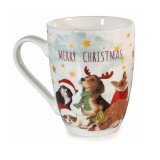 Cana Craciun portelan multicolor in cutie cadou RZ &Oslash; 8 cm x 10,5 H, 300 ml