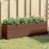 VidaXL Jardiniere grădină 3 ghivece 2 buc. maro 105x30x32 cm poliratan