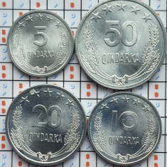 Set 4 monede Albania 5, 10, 20, 50 qindarka 1964 UNC - A022