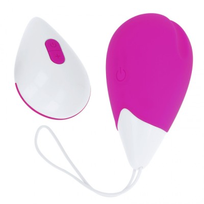OHMAMA - TEXTURED VIBRATING EGG 10 MODES PURPLE AND WHITE foto