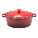 Oala Fonta Emailata Perfect Home, 6.2L, Rosie, Cu Capac, Compatibila Inductie, 31.8x24 cm