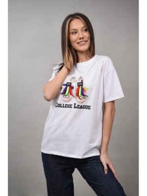 TRICOU CU IMPRIMEU TENISI NEBULARE Alb L-XL foto